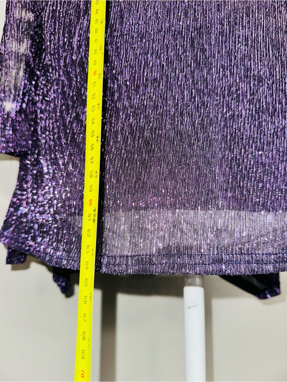dressbarn Metallic Purple Open-Front Cardigan - Picture 9 of 9